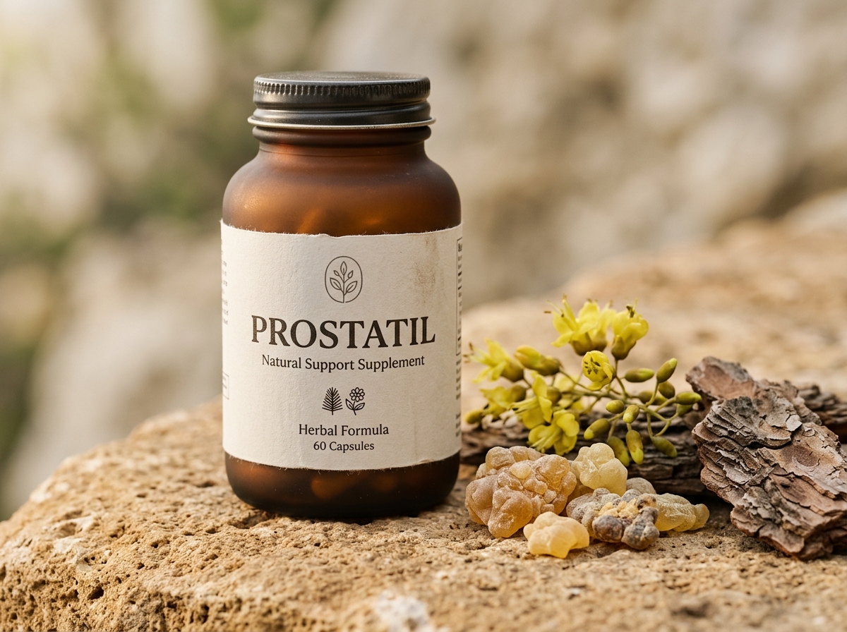 Envase oficial de Prostatil con ingredientes botánicos